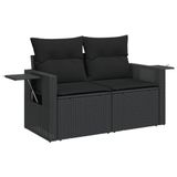 vidaXL 10-delige Loungeset met Kussens, Polyrattan, Zwart