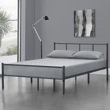 en.casa Metalen bedframe Hercules incl. bedbodem 120x200 cm donkergrijs