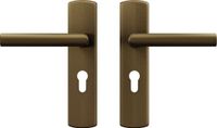 AXA Deurbeslag set Binnendeur - Curve Klik Milan - Deurkruk Brons - met cilindergat - PC55 - Deurklink met schild