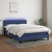 Maison Exclusive - Lit boxspring avec matelas et éclairage LED, bleu, 140x200 cm, textile