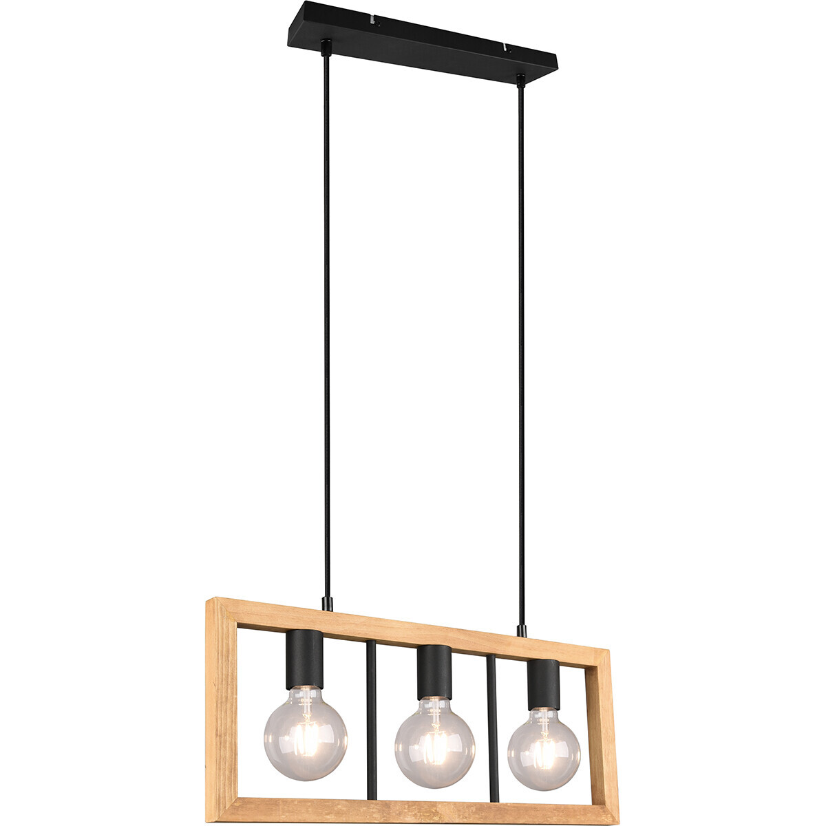 BES LED LED Hanglamp - Hangverlichting - Trion Aplon - E27 Fitting - 3-lichts - Rond - Mat Zwart - Aluminium