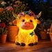 Décoration de jardin solaire : vache - Décoration résistante aux intempéries pour l'extérieur
