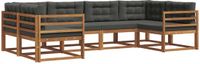 vidaXL - Acacia Hout Bank Loungeset 6-Persoons Natuurlijk en Antraciet