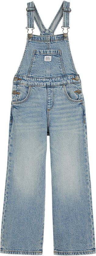 WE Fashion Blue Ridge relaxed fit tuinbroek medium blue denim