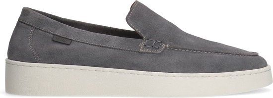 Manfield - Heren - Grijze suède loafers - Maat 43