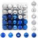 vidaXL Kerstballenset - 75 stuks - Blauw en zilver - 6 cm
