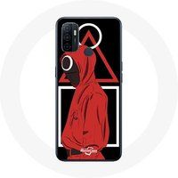 Maniacase Hoesje voor Oppo A53 Inktvis Spellogo symbolen driehoek vierkant cirkel Zwarte achtergrond