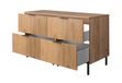 3xE living Armoire de salle de bain, chêne avec poignée noire, 120 x 77 x 46 cm