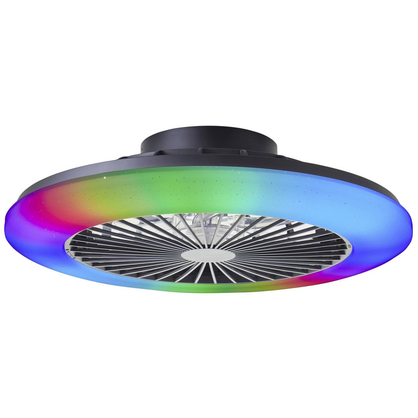 Brilliant Salerno - Plafondventilator met LED verlichting - Zwart - Dimbaar - 48.5 cm