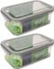 Hega hogar 3x vershoudbakjes - transparant/grijs - 1,9 liter