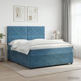vidaXL Boxspringbed met matras Blauw 160 x 200 cm Fluweel