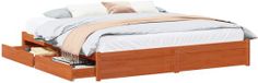 vidaXL Bedframe met lade Bruin 180 x 200 cm Massief vurenhout