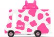 Candylab Toys Candycar Vans: STRAWBERRY MOO (F927) 8,4x4,1x6,5cm, wooden diecast, in giftbox, 3+