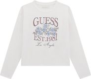 Guess Kinder-T-shirt Midi Lange Mouw Katoen Wit 8 jaar