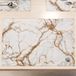 MarbLELIZED - Amerikaanse placemats, wasbaar, stoffen placemat met wit marmereffect, set van 2 (30 x 45 cm)