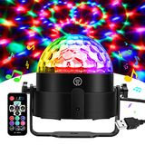 Discobal met spraakbediening, 360° draaibaar, gefacetteerde bal, 3 muziekmodi, met USB, 4 m, afstandsbediening en kabel, gefacetteerde bal, discolicht voor feest/kerst/bar/club/DJ