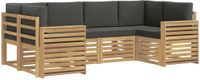 vidaXL Ensemble de canapé d'extérieur 6 pièces Blanc et anthracite Polyester