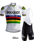 REDTED Retro Wielertenue Peugeot Regenboog - 4XL