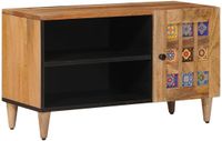 vidaXL TV Kast met opslag Naturel 80 x 33 x 46 cm Massief Mango Hout