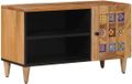 vidaXL TV Kast met opslag Naturel 80 x 33 x 46 cm Massief Mango Hout