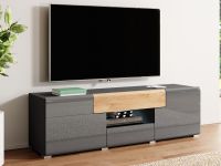 Mobistoxx TORERO Meuble tv-hifi 2 portes 2 tiroirs chêne grandson/anthracite avec led