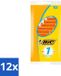 Bic 12 x Lames de rasoir Sensitive Lame unique Rasoirs jetables 10 Lames de rasoir Acier inoxydable Orange Unisexe