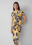 s.Oliver Midi-jurk met knoopdetail en ronde hals voor dames
