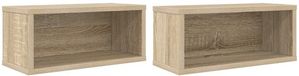 vidaXL Meuble de rangement pour CD 2 pièces Chêne Sonoma 40 x 17 x 17 cm Bois traité