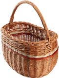 Merkloos KADAX Rieten mand voor paddenstoelen, ovale mand om te winkelen, robuuste picknickmand met handvat, flessenmand, mand voor de tuin, draagmand (mix, 44x26x41cm)
