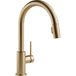 Delta Trinsic Gold keukenkraan, keukenkranen met pull-down sproeier, gootsteenkraan met magnetische docking sproeikop, champagnebrons 9159-CZ-DST