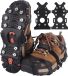 Unyqoos® Chaussures avec crampons à glace – Crampons à glace avec 11 pointes métalliques (7 sur la semelle / 4 au talon), en TPE extensible à enfiler, pointes en acier inoxydable, antidérapant pour glace et hiver | Tailles : S (31-36), M (36-40), L (40-44), XL (45-47)