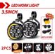 Lampes de travail LED - Éclairage supplémentaire tout-terrain - 8,9 cm - 7 LED - Fonction stroboscopique - Faisceau lumineux combiné - Protection IP68