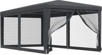 vidaXL Partytent met 6 mesh zijwanden 3x6 m HDPE antracietkleurig