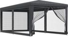 vidaXL Partytent met 6 mesh zijwanden 3x6 m HDPE antracietkleurig