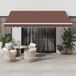 Maison Exclusive - Parasol manuel avec éclairage LED, marron, 400x350 cm