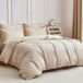 Literie 3 pièces 200 x 220 cm 100% Coton Beige