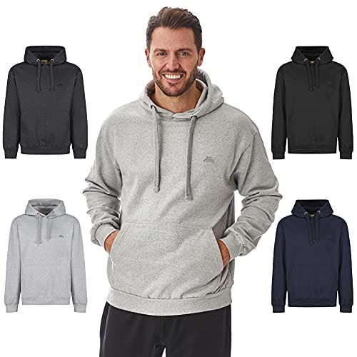 Iron Mountain Men's Soft Fleece Hoodie, Reclaimed Yarn Eco-Friendly Top, Light Grey Marl, X-Large
