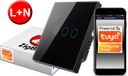 TUYA Interrupteur tactile ZigBee, 3 pôles, noir, L+N