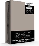 Zavelo Katoen Topper Hoeslaken Zand 90x220 cm - Strijkvrij