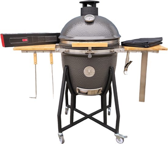 Kamado Barbecue - 21 inch - Grijs - Alle Accessoires