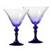KROSNO Martiniglazen met kobaltblauwe steel | Set van 2, 170 ml | Bubble Celebration Moments collectie | Loodvrij kristal | Ideaal cadeau