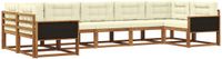 vidaXL - Acacia Hout Loungeset - Hoek Loungeset - 7 Zitplaatsen - Natuurlijk en Crème