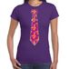 Bellatio Decorations Verkleed shirt dames - 70s stropdas - paars - jaren 70 - foute party - carnaval XL