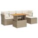 vidaXL 6-delige Loungeset met Kussens, Poly Rattan, Beige