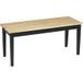 Pangivo Banc de salle à manger 2 personnes en bois de pin bicolore naturel et noir 102 x 36 x 45 cm