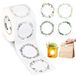 AiQInu Zelfklevende etiketten, rond, 500 stuks, 5 cm, rol met 4 verschillende patronen, beschrijfbaar, decoratieve stickers voor jam, envelop, handgemaakt, geschenktasje