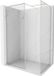 Mexen Kioto-F douchescherm Walk-in met frame 155 x 70 cm, transparant 8 mm, geborsteld nikkel