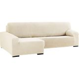 ECOMMERC3 Bielastische bankhoes voor chaise longue-bank, met lange arm links, bankhoes voor chaise longue, kleur ecru, aanpasbaar aan alle modellen, bankovertrek, aanpasbaar, van schuim