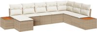 vidaXL Tuinbank - Set - 8-st - Beige - Poly-rattan
