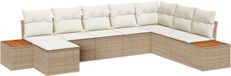 vidaXL Tuinbank - Set - 8-st - Beige - Poly-rattan